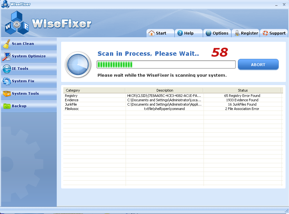 WiseFixer screen shot